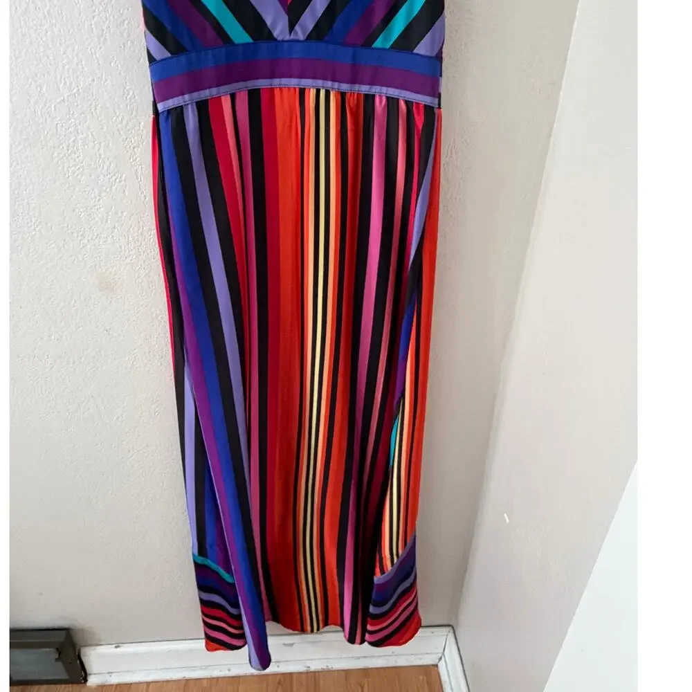 Women's Worthington Striped Summer Flowy Maxi Dress Size 10 - Picture 7 of 10
